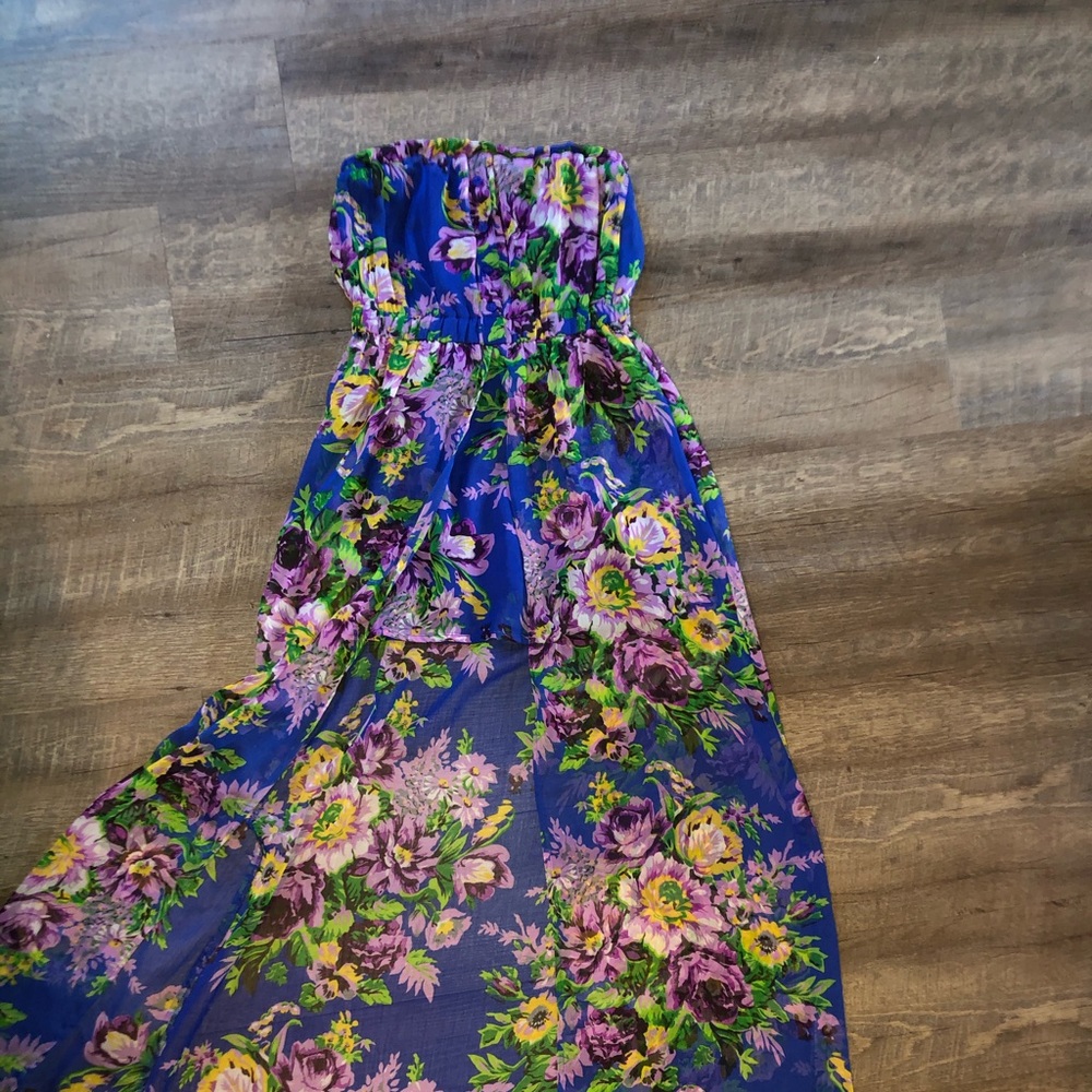 Blue dress with flowers